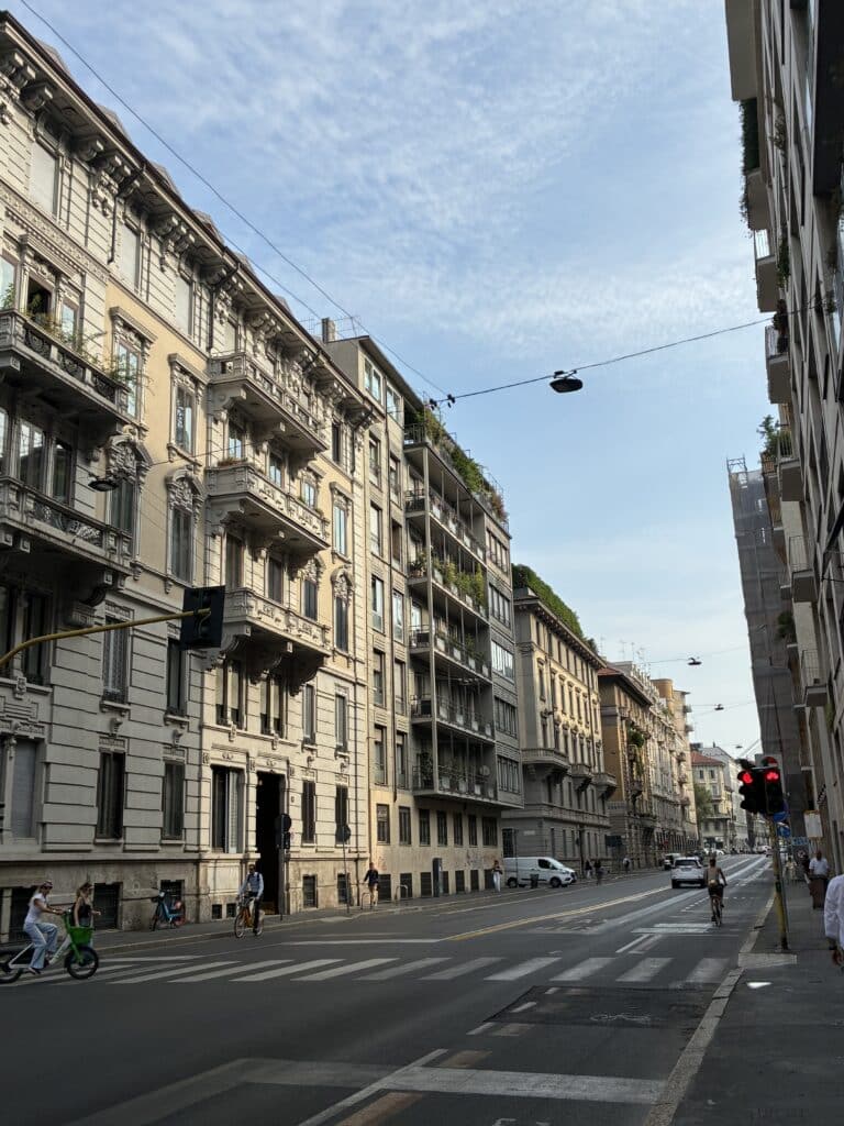 View of calm road in Milan