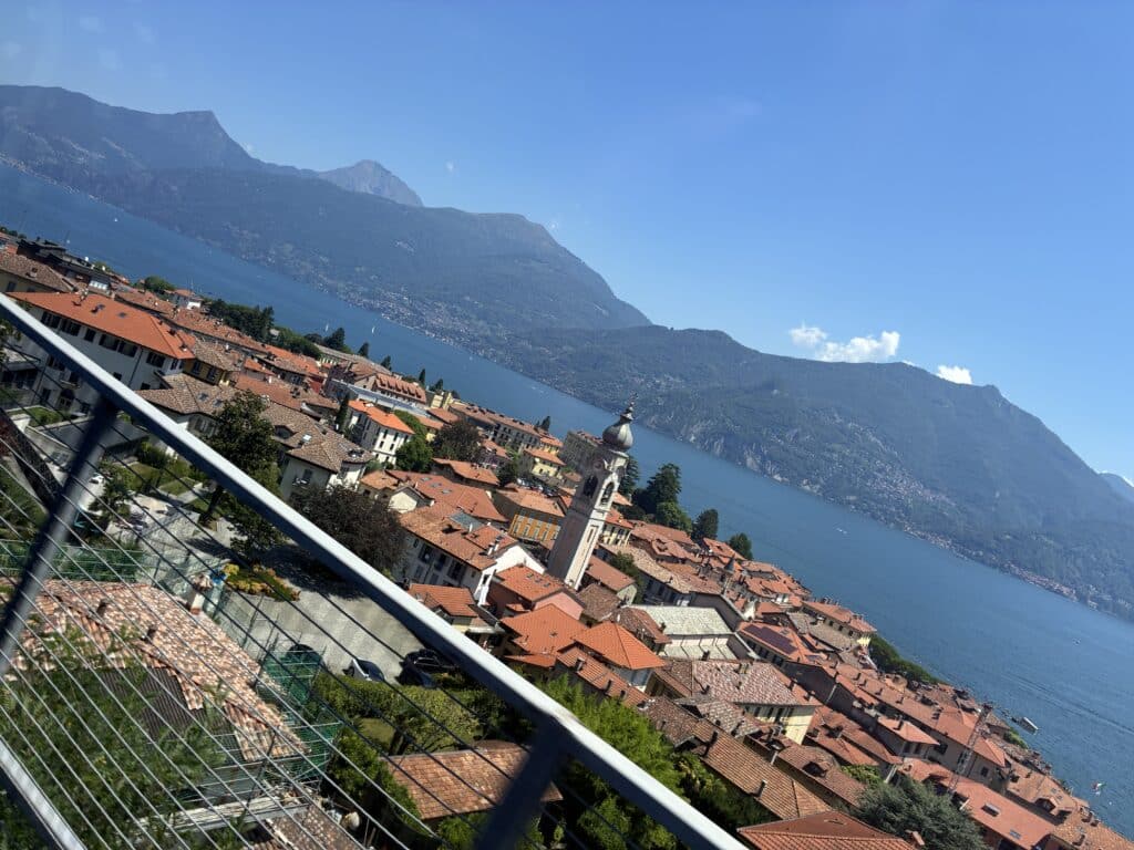 Rooftop view over the ocean in Italy