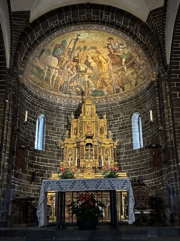 Inside a cathedral in Milan, Italy